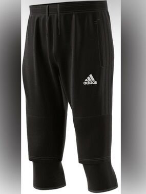 adidas Black Three-Quarter Training Pants with Knit Leggings